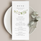Sage Groen Elegant Wildflower Rustiek Boho Bruilof Menu