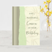 Sage Groen en Beige Neef Verjaardag Kaart (Gele Bloem)