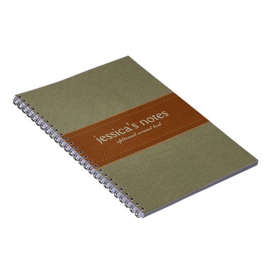 Sage groen en bruin  leder notitieboek (Rechterzijde)