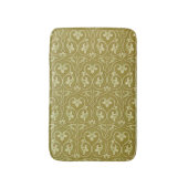 Sage Groen en Goud Art Nouveau Patroon Badmat (Voorkant Verticaal)