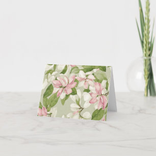 Sage Groen en Roze Magnolias Moederdag Feestdagen Kaart