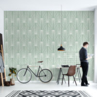Sage groen en wit art deco patroon