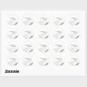 Sage Groen en Wit Bloemen Liefde is Zoete Bruiloft Ronde Sticker (Vel)