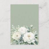 Sage Groen Eucalyptus Bloemen Bruiloft Details Enc Informatiekaartje (Achterkant)