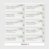 Sage Groen Eucalyptus Bruiloft Gast Naam Adres Sticker (Vel)