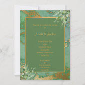 SAGE GROEN EUCALYPTUS MARBLE WEDDING INVITATION KAART (Voorkant)