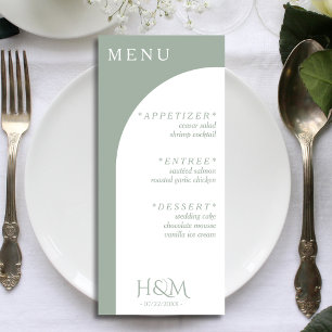 Sage Groen Geometrisch Boog Diner Bruiloft Recepti Menu
