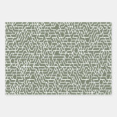 Sage Groen Geometrisch patroon eenvoudig Inpakpapier Vel (Voorkant 3)