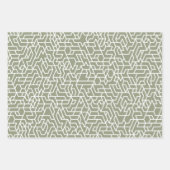 Sage Groen Geometrisch patroon eenvoudig Inpakpapier Vel (Voorkant 2)