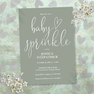 Sage Groen Geslacht Neutraal Baby Sprinkle Shower Kaart
