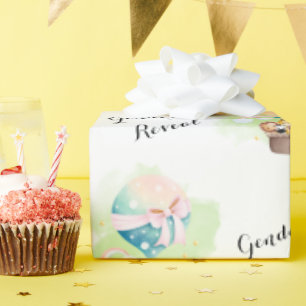 Sage Groen Geslacht onthullen Baby Dierensafari Cadeaupapier