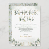 Sage Groen Goud 16e Verjaardag Dank u Kaart (Voorkant / Achterkant)