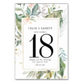 Sage Groen Goud Botanische Bruiloft Kaart (Achterkant)