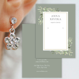 Sage Groen Goud Groen Oorbel Display Kaart Visitekaartje