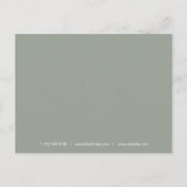 Sage Groen Goud Hart Script Business Dank u Briefkaart (Achterkant)