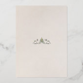 Sage Groen Goud Pimpernel William Morris Folie Uitnodiging (Achterkant)