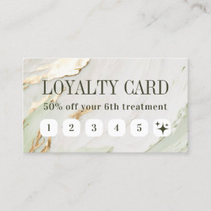 Sage Groen Gouden Verf Loyaliteit Card Visitekaartje