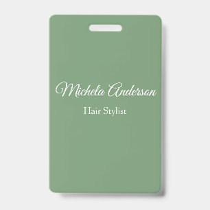 Sage groen haar stylist voeg naam contact website badge