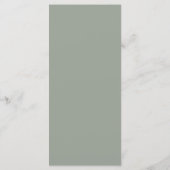 Sage Groen Hart Script Bruiloft Diner Menu (Achterkant)
