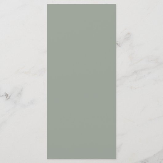 Sage Groen Hart Script Bruiloft Diner Menu (Achterkant)