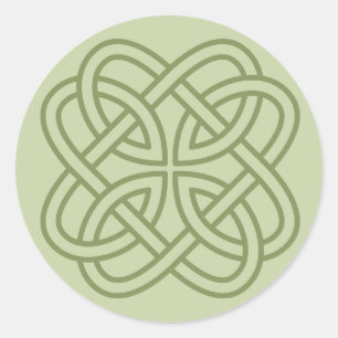 Sage Groen Iers Keltisch Liefdesknoop Envelop Seal Ronde Sticker