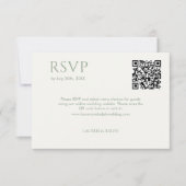Sage Groen & Ivoor Paar Monogram QR Bruiloft RSVP (Voorkant)