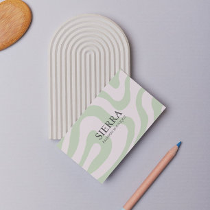 Sage Groen Marmer Modern Minimalistisch Ontwerp Visitekaartje