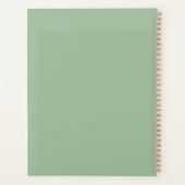Sage Groen Minimalistisch Eenvoudig Twee Monogram Planner (Achterkant)