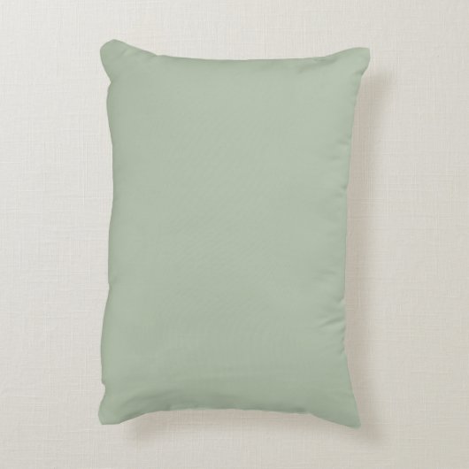 Sage Groen Minimalistisch Modern Monogram Elegant Accent Kussen (Achterkant (Verticaal))