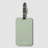 Sage Groen Minimalistisch Modern Monogram Elegant Bagagelabel (Voorkant (verticaal))