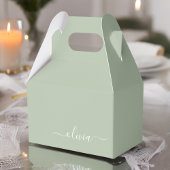 Sage Groen Minimalistisch Modern Monogram Elegant Bedankdoosjes