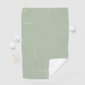 Sage Groen Minimalistisch Modern Monogram Elegant Golfhanddoek (Insitu)