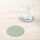 Sage Groen Minimalistisch Modern Monogram Elegant Kartonnen Onderzetters (Insitu)