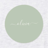 Sage Groen Minimalistisch Modern Monogram Elegant Labels (Design 1)