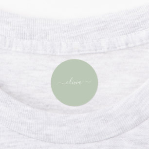 Sage Groen Minimalistisch Modern Monogram Elegant Labels