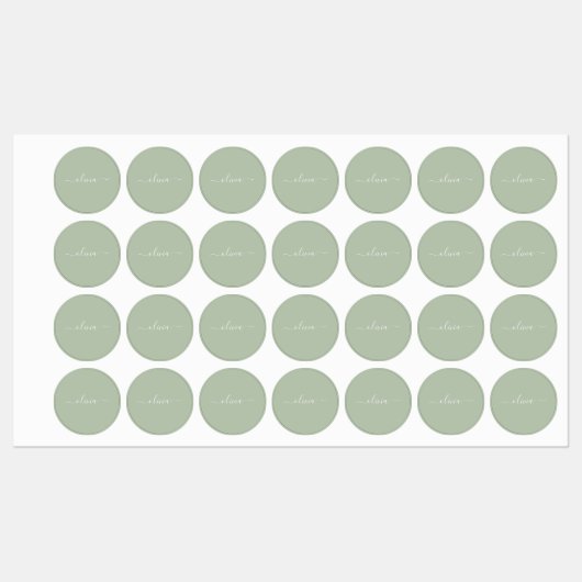 Sage Groen Minimalistisch Modern Monogram Elegant Labels (Vel)