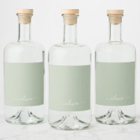 Sage Groen Minimalistisch Modern Monogram Elegant