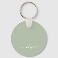 Sage Groen Minimalistisch Modern Monogram Elegant