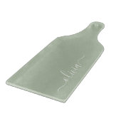 Sage Groen Minimalistisch Modern Monogram Elegant Snijplank (Hoek)