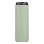 Sage Groen Minimalistisch Modern Monogram Elegant Thermosbeker (Achterkant)