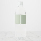 Sage Groen Minimalistisch Modern Monogram Elegant Waterfles Etiket (Achterkant)