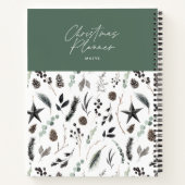 Sage groen modern eenvoudig elegant script kerst notitieboek (Achterkant)
