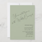 Sage Groen Moderne Aangepaste Fotocollage Bruiloft Kaart (Voorkant)