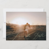 Sage Groen Moderne QR Code Foto Opslaan De Datum Save The Date (Voorkant)