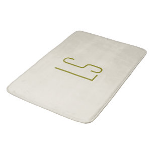 Sage groen monogram initiaal eenvoudig badmat