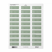 Sage groen monogram initialen krans retouradres etiket (Full Sheet)