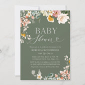 Sage Groen Rustiek Baby shower Uitnodiging (Voorkant)