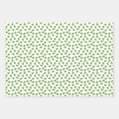 Sage Groen schattige bloemen Bladeren patroon Wit  Inpakpapier Vel (Voorkant 3)