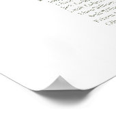 Sage Groen Script Elegant 14 tafel Zitgrafiek Poster (Hoek)