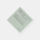 Sage Groen Script Floral Eenvoudige Leuke Feiten B Servet (Hoek)